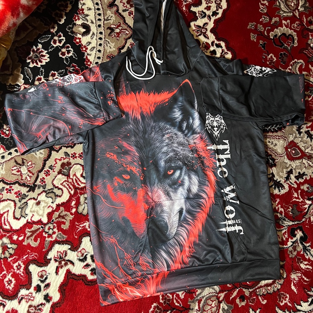 The Wolf Kids Hoodie - Black and Red